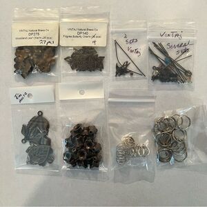 Vintaj Natural Brass Jewelry Making Supplies bundle of 8